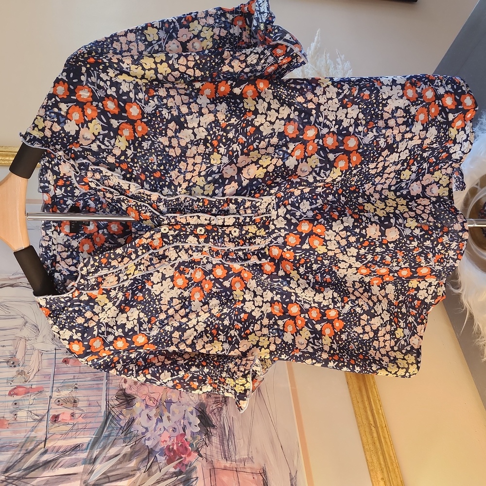 Talbots Ruffle Trim Top